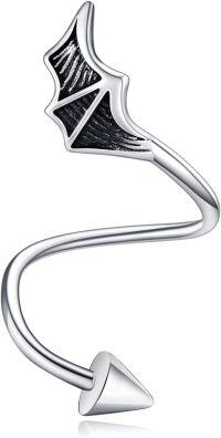 wholesale 925 Sterling Silver Bat Shape Ear Cuff Wrap Ring Jewelry for Women-Bat wing
