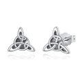 wholesale 925 Sterling Silver Celtic Knot Trinity Stud Earrings for Men & Women - Irish -0-0