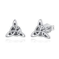 wholesale 925 Sterling Silver Celtic Knot Trinity Stud Earrings for Men & Women - Irish -Celtic