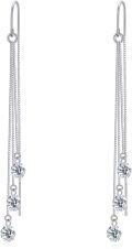 wholesale 925 Sterling Silver Threader Dangle Drop Crystal Earrings for Women-0-0