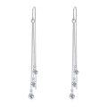 wholesale 925 Sterling Silver Threader Dangle Drop Crystal Earrings for Women-0-0
