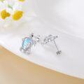 wholesale 925 Sterling Silver Blue Moonstone Sea Turtle Stud Earrings - Ocean Animal  for Women-0-2