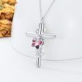wholesale 925 Sterling Silver Butterfly Cross Keepsake Pendant Urn Necklace with Funnel Set-0-9