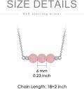 wholesale 925 Sterling Silver Pink Rose Quartz Healing Crystal Bead Necklace for Women Christmas Gift-0-3