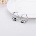 wholesale 925 Sterling Silver Cow Animal Charm Huggie Hoop Earrings for Women Girls 3mm Thickness Lightweight -0-1