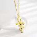 wholesale Gold 925 Sterling Silver Eye of Horus Ankh Pendant Necklace Wholesale - Egyptian Protection-0-4