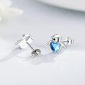 wholesale 925 Sterling Silver Angel Stud Earrings with Birthstone for Nurse Women RN Medical Student Doctor Jewelry Gift-0-2