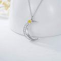 wholesale TOUPOP Moon Necklace With November Citrine Birthstone November Birthday Gifts For Women Christmas Gifts For Women 925 Sterling Silver Crescent Moon Pendant Necklace For Her Wife Sister Friend -0-3