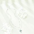 wholesale 925 Sterling Silver Lotus Pendant Necklace With Moonstone Drop Chain-0-3