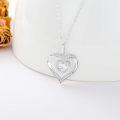 wholesale 14K Rose Gold Double Heart Diamond Pendant Eternal Love Necklace for Women-0-7
