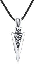 wholesale 925 Sterling Silver Arrowhead Pendant with Knotwork Design Norse Viking Jewelry for Men & Women-0-0