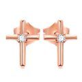 wholesale 14k Gold Cross Moissanite Stud Earrings For Women-0-0