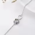 TOUPOP Sterling Silver Purple Crystal Infinity Bracelet For Women-0-4