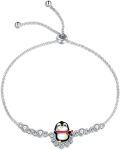 wholesale 925 Sterling Silver Penguin Charm Adjustable Bracelet for Women Girls - Cute-0-0