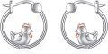wholesale 925 Sterling Silver Chicken Hoop Earrings - Adorable Bird  for Her-0-0