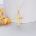 wholesale 14K Gold Crystal Embellished Cross Pendant Necklaces Wholesale for Women 28 Chain Length-0-2