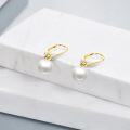wholesale Sterling Silver Pearl Leverback Dangle Earrings for Women Gifts - Rhodium Plated-0-24