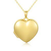 TOUPOP 14K Gold Heart Photo Locket Necklace Gift for Women-undefined