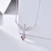 wholesale 925 Sterling Silver Birthstone Phoenix Necklace for Women-January