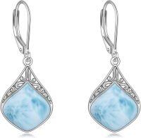 wholesale 925 Sterling Silver Celtic Teardrop Filigree Earrings Jewelry Gifts for Women-Larimar teardrop earrings