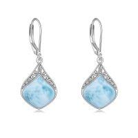 wholesale 925 Sterling Silver Celtic Teardrop Filigree Earrings Jewelry Gifts for Women-Larimar teardrop earrings