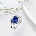 wholesale 925 Sterling Silver Blue Stone Heart Shape Ring-0-1