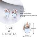 wholesale 925 Sterling Silver Heart-Shaped Opal Unicorn Stud Earrings for Kids & Adults-0-1