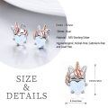 wholesale 925 Sterling Silver Heart-Shaped Opal Unicorn Stud Earrings for Kids & Adults-0-1