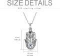 wholesale 925 Sterling Silver Skull Hamsa Hand Pendant with Blue Evil Eye and Skeleton Design Necklace-0-4