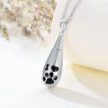 wholesale 925 Sterling Silver Teardrop Pet Paw Print Keepsake Memorial Urn Necklace with Chain and Fill Kit-0-2
