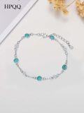 wholesale 925 Sterling Silver Turquoise Beaded Chain Anklet Bracelet for Women-0-5
