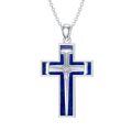 wholesale 925 Sterling Silver Cross Pendant With Nail Details On Chain Necklace-0-10