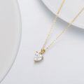 wholesale 14K Gold Moissanite Heart Shape Pendant Necklace - 1 Carat Diamond Equivalent (D Color & VVS Clarity)-0-2