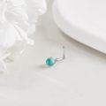 wholesale 925 Sterling Silver L-Shaped Nose Stud with Turquoise Stone for Women Men Nostril Piercing Jewelry-0-2