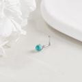 wholesale 925 Sterling Silver L-Shaped Nose Stud with Turquoise Stone for Women Men Nostril Piercing Jewelry-0-2