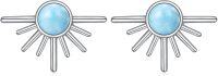 wholesale 925 Sterling Silver Gold Moonstone Starburst Stud Earrings for Women and Girls-Larimar-