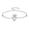wholesale  Metal Stone Maltese Dog Birthstone Bracelet Gift for Women ( chars)-0-0