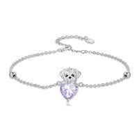 wholesale  Metal Stone Maltese Dog Birthstone Bracelet Gift for Women ( chars)-June