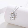 wholesale 925 Sterling Silver Highland Cow Pendant with Daisy Stones Necklaces for Women Girls s 45cm Chain Length-0-1