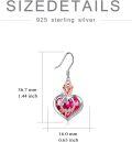 wholesale  Sterling Silver Crystal Mom Earrings Rose Flower Love Heart Dangle Drop Hook -0-11