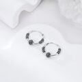 wholesale 925 Sterling Silver Oxidized Bali Bohemian Small Huggie Hoop Earrings 2cm Diameter - Gift Boxed-0-2