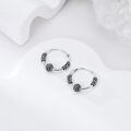 wholesale 925 Sterling Silver Oxidized Bali Bohemian Small Huggie Hoop Earrings 2cm Diameter - Gift Boxed-0-2