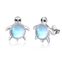 wholesale 925 Sterling Silver Turtle Earrings Wholesale With Moonstone Shell Design-Created Moonstone
