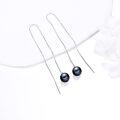 wholesale Sterling Silver Nature Stone Ball Threader Drop Earrings-0-8