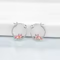 wholesale 925 Sterling Silver French Bulldog Sleeping Dog Charm Hoop Earrings Wholesale Gift for Women-0-2