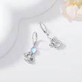 wholesale 925 Sterling Silver Heart-Shaped Moonstone Bunny Drop Earrings-0-1