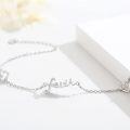 wholesale 925 Sterling Silver Faith Chain Link Anklet - Simple Religious Adjustable  for Women & Girls-0-1