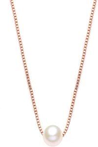 wholesale 14K Gold Chain with Freshwater Pearl Pendant (8mm) - Elegant Minimalist Design-Rose Gold