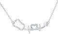 wholesale 925 Sterling Silver Heartbeat Stethoscope & Love Pendant Necklace for Doctors and Nurses-0-0