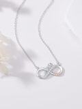 wholesale 925 Sterling Silver Infinity Love Elephants Heart Pendant Necklace Gift for Women-0-3